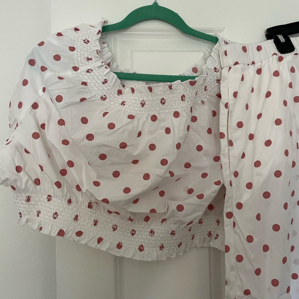 Polka Dot Smocked Women's Top